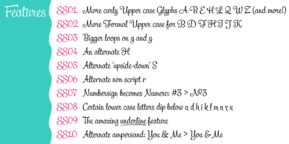 Samui Script font family example.