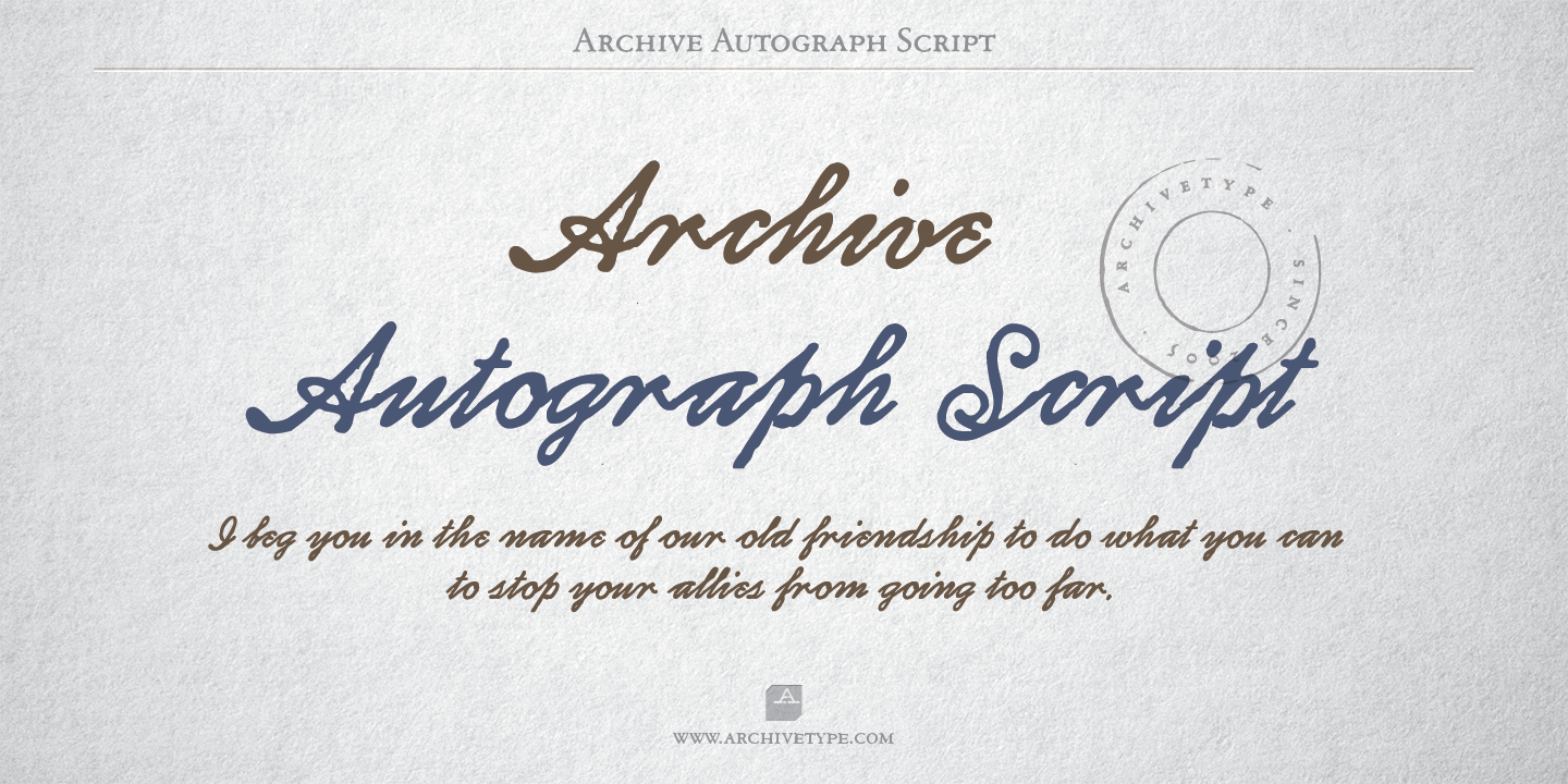 Archive Autograph Script