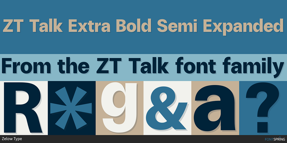 ZT Talk Extra Bold Semi Expanded Font