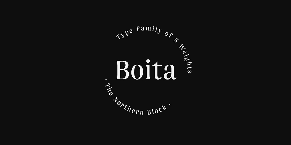 Boita is an elegant display serif type family.