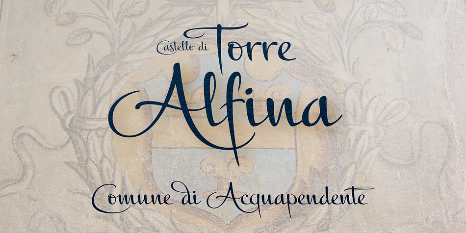 Emphasizing the favorited Alfina font family.