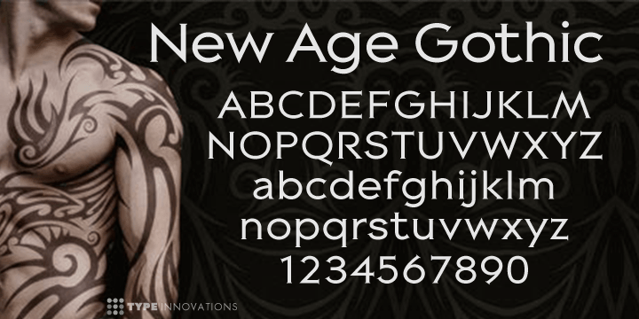 New Age Gothic is an original design by Alex Kaczun.