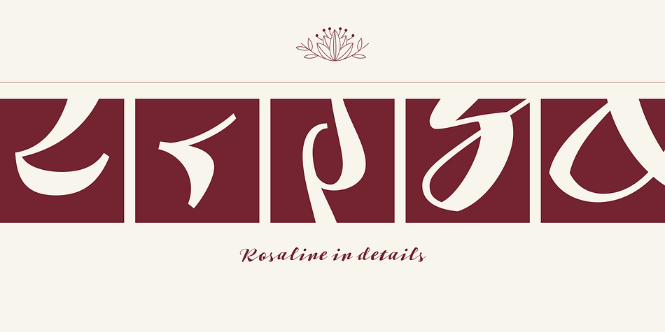 Being a connected script design, Rosaline’s letters all connect with one another (even the ‘@’ connects, which creates great-looking e-mail address settings).