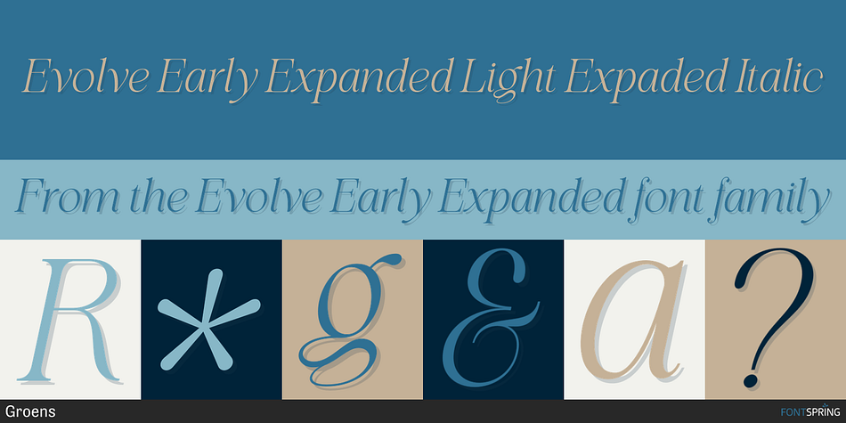 Evolve Early Expanded Light Expaded Italic Font