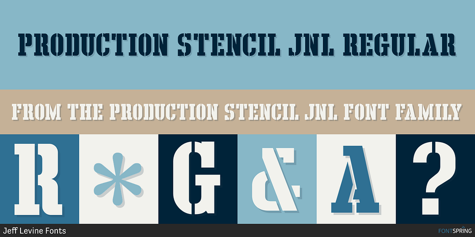 Production Stencil JNL Regular Font