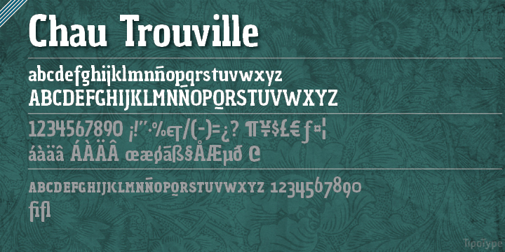 Highlighting the Chau Trouville font family.