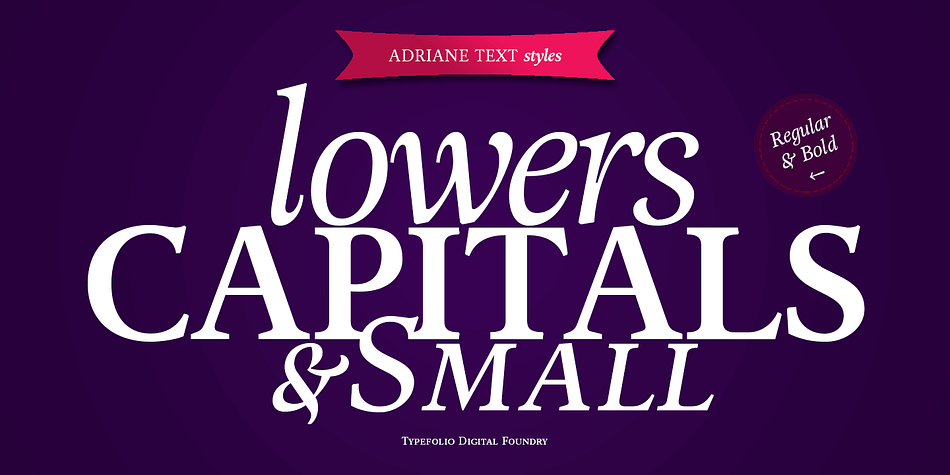 This package of advanced OpenType fonts consists of the style-linked quartet of Regular and Bold weights accompanied by corresponding Italics, each of which include small caps and full support for Extended Latin character sets - now including Central European diacritics.