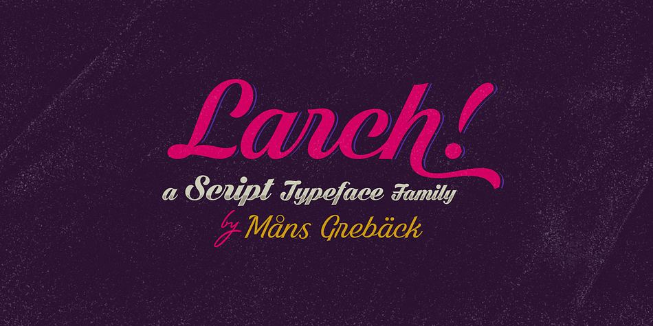 Larch is a clear and crisp high quality script typeface.