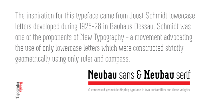 Highlighting the Neubau  font family.
