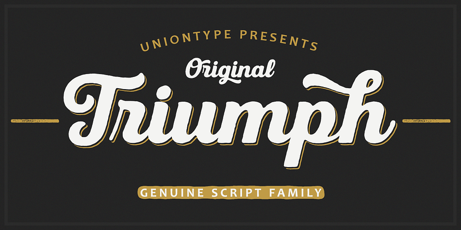 UT Triumph Script by Uniontype is a modern type family inspired by classic Americana scripts.