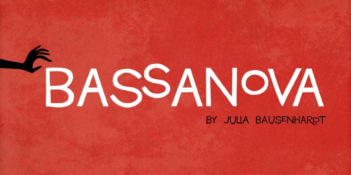 Bassanova is a dynamic display font inspired by lettering on the "Love in the Afternoon" movie poster by Saul Bass.
