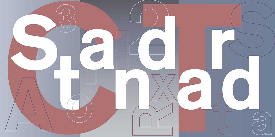 Standard CT is a sans serif and stencil font family.