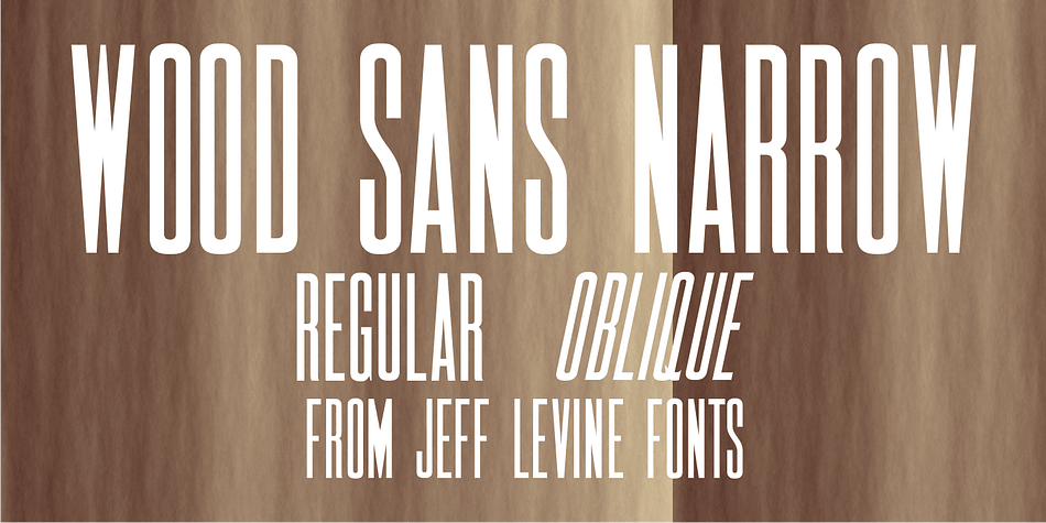 Wood Sans Narrow JNL is based on examples of an extra condensed Hamilton Wood Type.