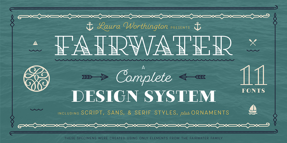 Fairwater features an extra dingbat font, includes OpenType Stylistic Alternates and has extensive Latin language support.