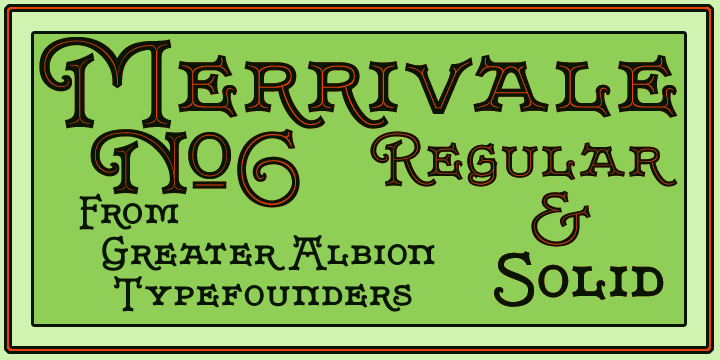 Merrivale font family sample image.