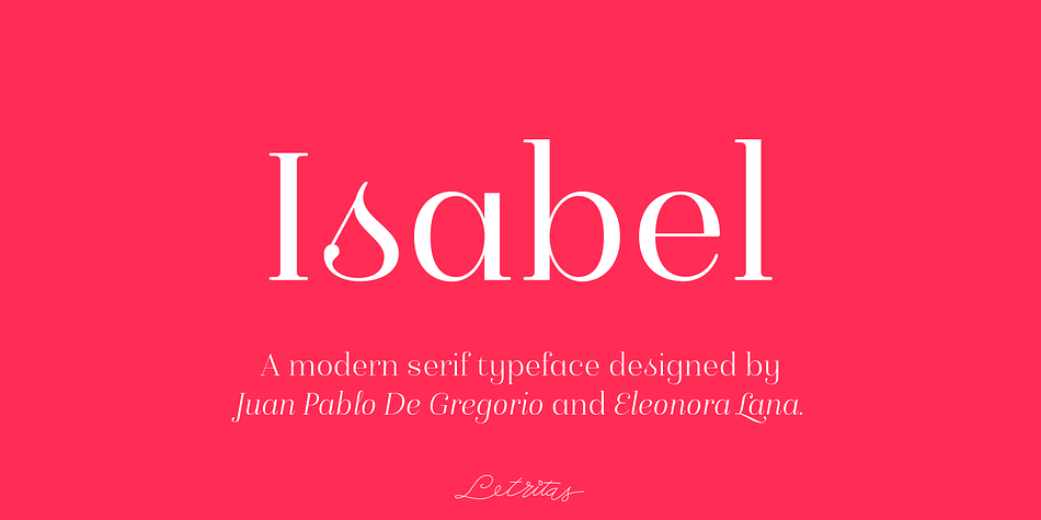 The purpose of Isabel is to combine all the nice and friendly features of the simple letters that the teachers teach to the pupils at primary school, as they starting to learn to read, together with the normal editorial fonts we read every day.