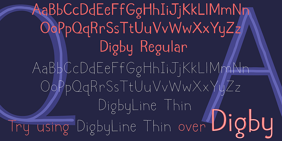 Highlighting the Digby font family.