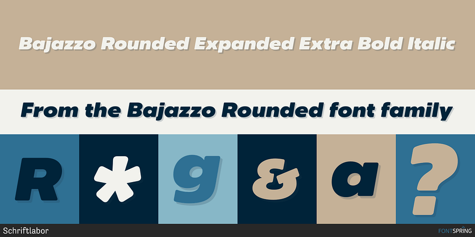 Bajazzo Rounded Expanded Extra Bold Italic Font