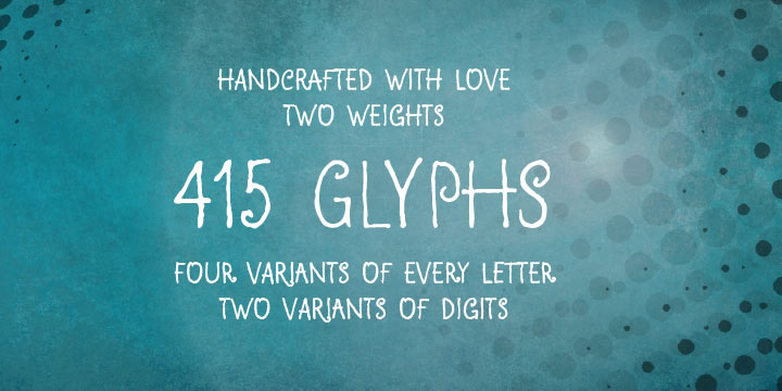 Clumsy is two weight all caps handcrafted awkward font with alternate for all characters and digits.