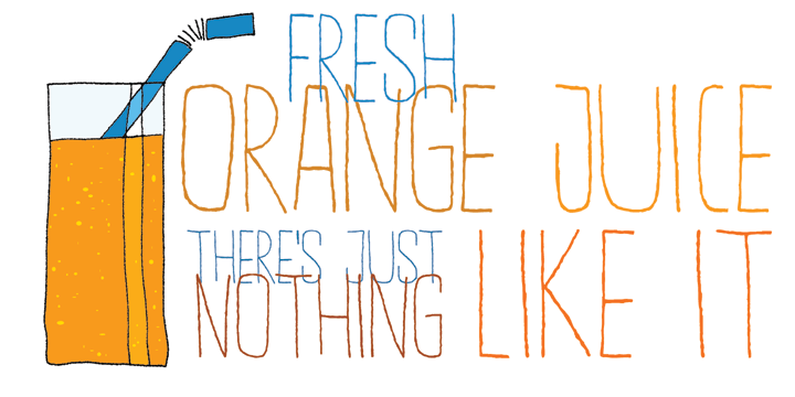 Suco De Laranja means orange juice in Portuguese and I named this font thus, just because I love the stuff!
