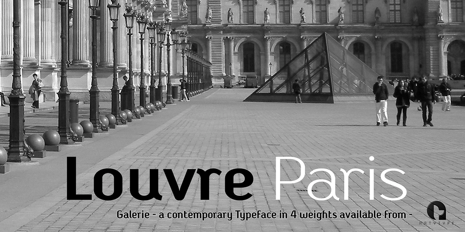 Galerie font family example.