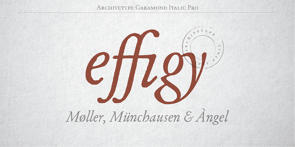 Displaying the beauty and characteristics of the Archive Garamond Pro font family.