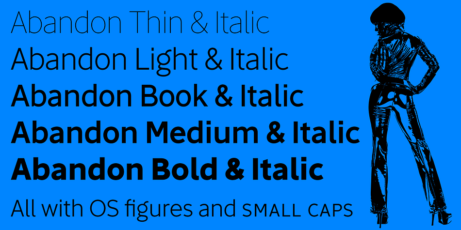 Highlighting the Abandon font family.