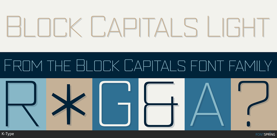 Block Capitals Light Font