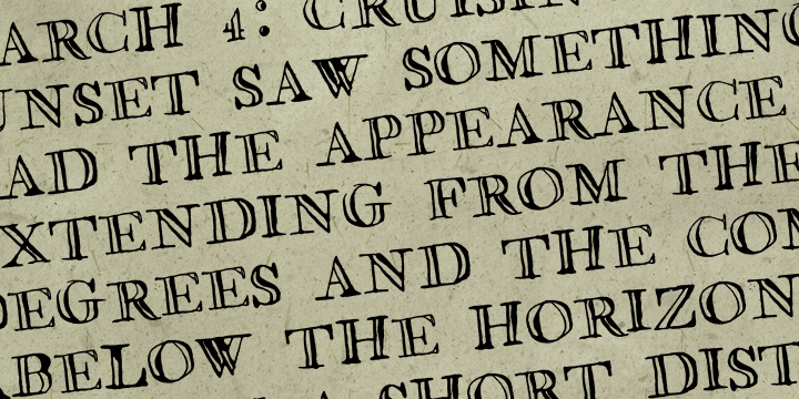 In addition to a set of 26 upper case letters, the font includes a variety of period graphics, interlocking decorative borders, numerals, punctuation, currency figures and multi-lingual support.