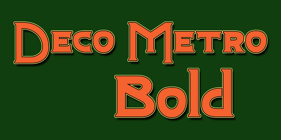 Displaying the beauty and characteristics of the Deco Metro font family.