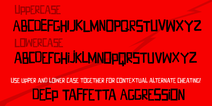 Also, the upper and lower cases differ slightly and can be used to add some alternates in words with letters next to each other.