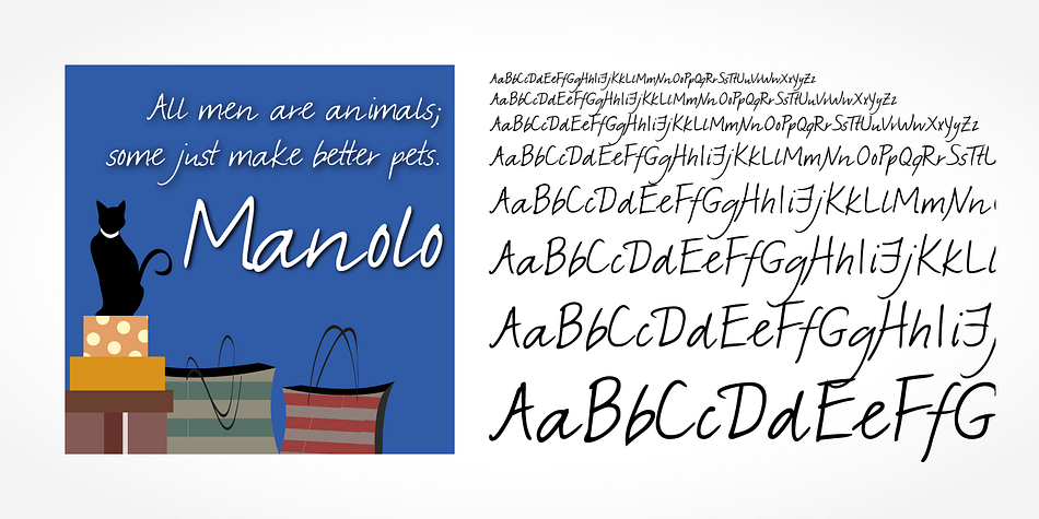 “Manolo Handwriting” is a beautiful typeface that mimics true handwriting closely.