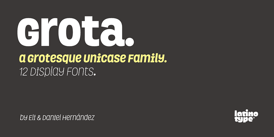 Displaying the beauty and characteristics of the Grota font family.