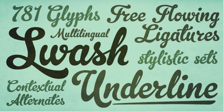 Influenced by both formal scripts and mid-Twentieth Century hand lettering.