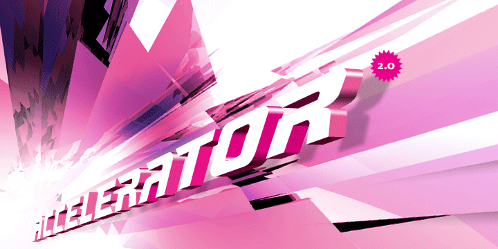 Accelerator is a custom made typeface for a clients