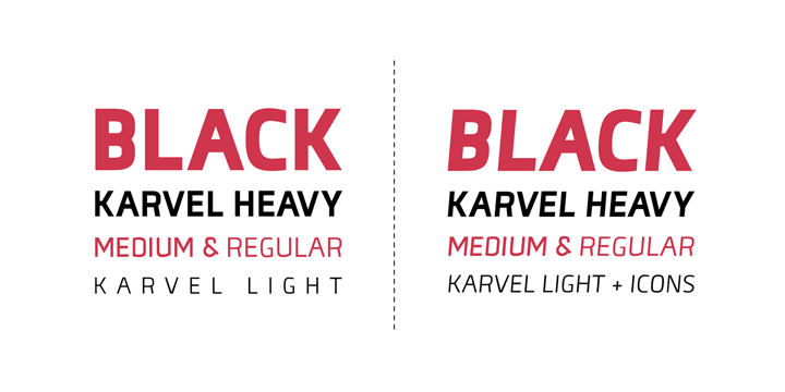 Karvel is a  font family  and was published by Letype.