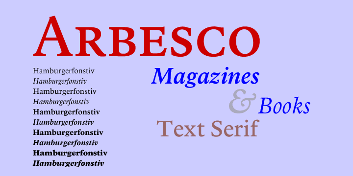 Displaying the beauty and characteristics of the ArbescoDT font family.