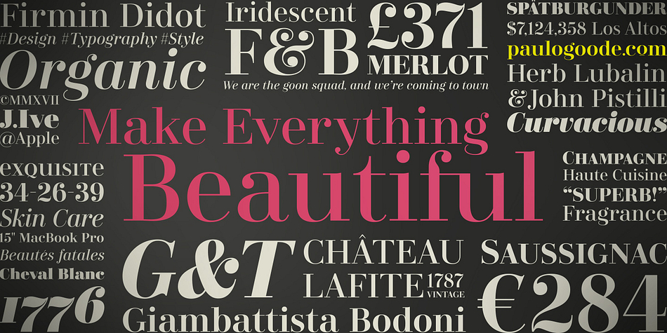 Displaying the beauty and characteristics of the Didonesque font family.