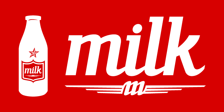 Displaying the beauty and characteristics of the ABTS milk font family.