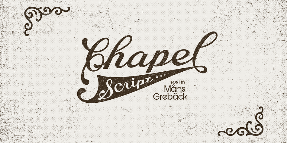 Chapel Script is a classic, high-quality script font.