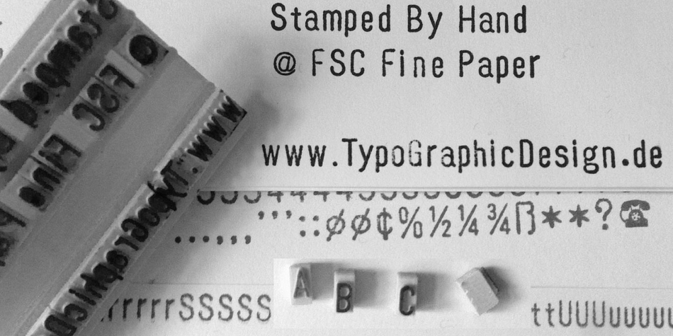 Rough & dirty with a authen­tic hand stamped look for a warm analogue vintage charm.