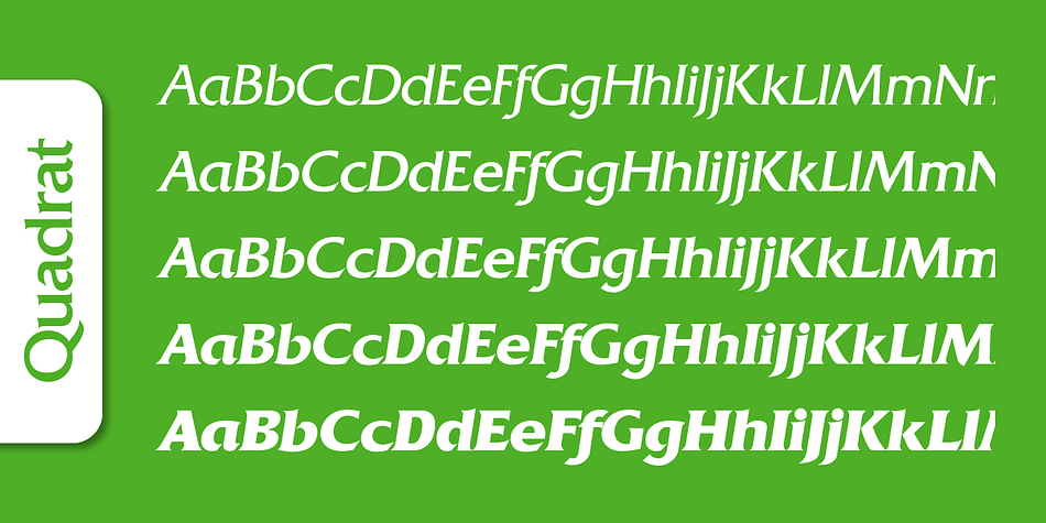 Emphasizing the popular Quadrat Serial font family.
