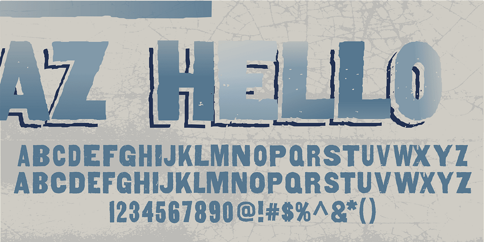 AZ Hello font was inspired from old auto repair signs.
