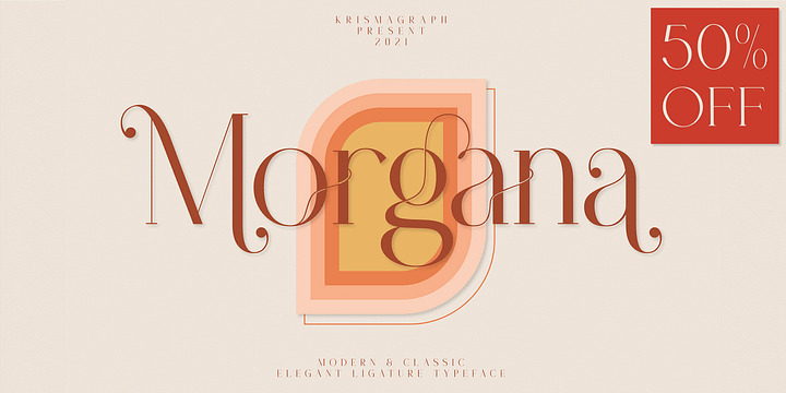 Morgana | Elegant Ligature Serif font family by Krismagraph