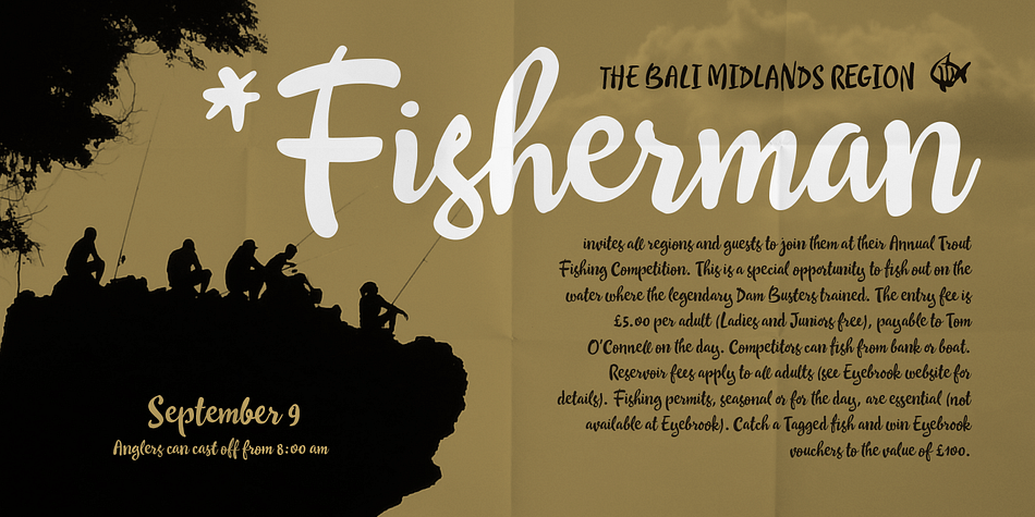 Bali Beach font family sample image.