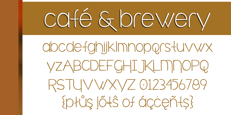 Displaying the beauty and characteristics of the Cafe & Bewery font family.