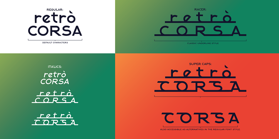 Alpha Strada is a a six font family.