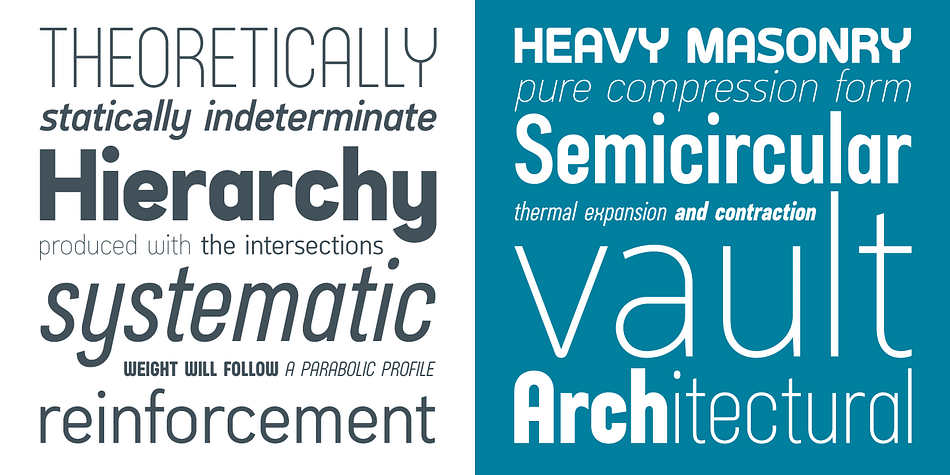Arch is a sixteen font, sans serif family by Typomancer.