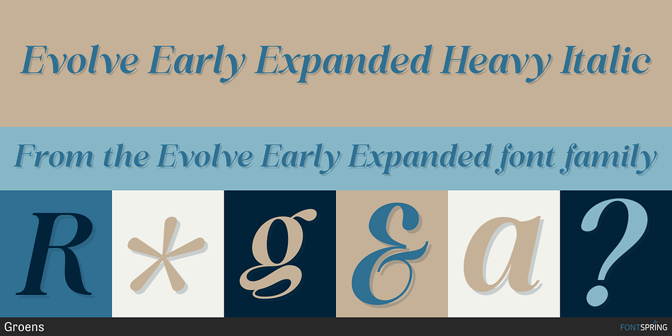 Evolve Early Expanded Heavy Italic Font