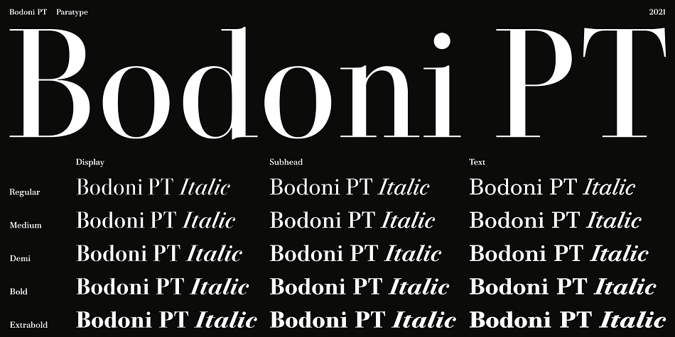 Bodoni Pt Font